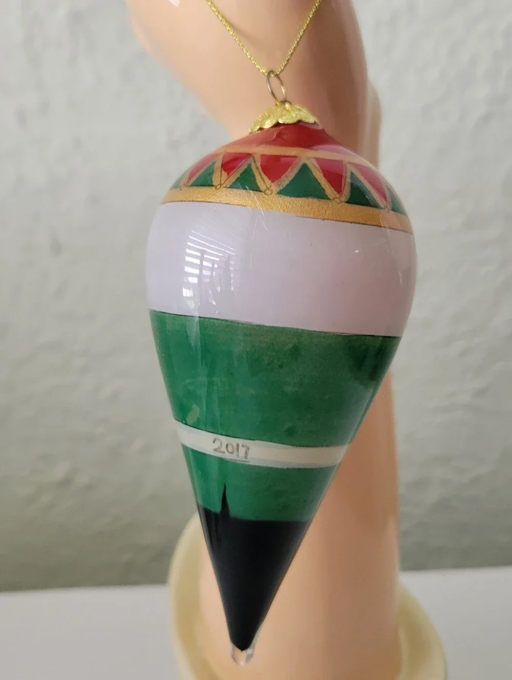 Pier 1 Imports Nutcracker Hand Painted Glass Christmas Hanging Ornament